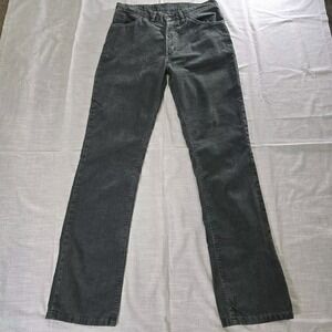 Lacoste Mens Charcoal Grey Corduroy Pants Button Fly Straight Leg Size 32 F4902